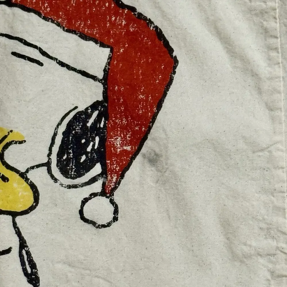 Cotton On Christmas Peanuts Snoopy Woodstock Canvas Tote Reusable Shopping Bag